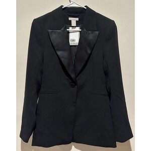 H&M Women's Black Single-‎ Breasted Jacket Size XS NWT